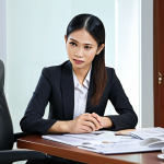 ** A modern Thai lawyer in a sleek office, advising a young tech entrepreneur. Focus on conveying professionalism, business acumen, and a forward-thinking approach.

**