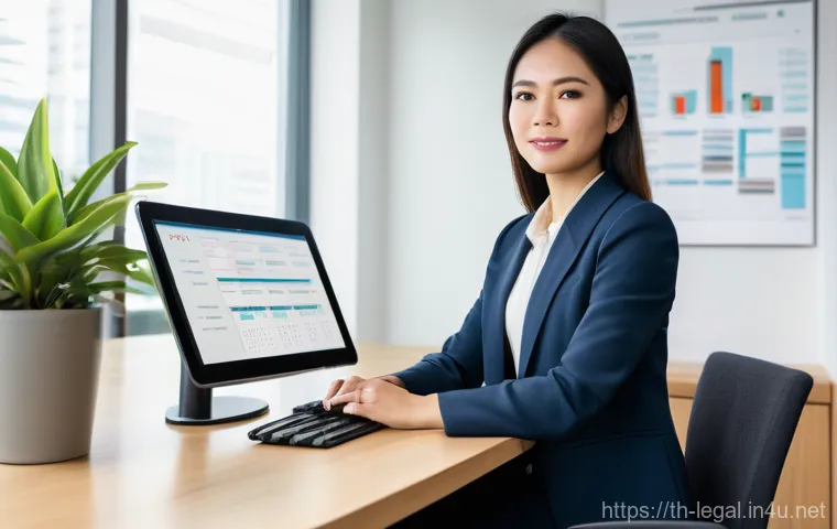 법률 실무를 위한 실용적 팁 - Prompt 1: Modern Lawyer's Digital Workflow in an Organized Office**