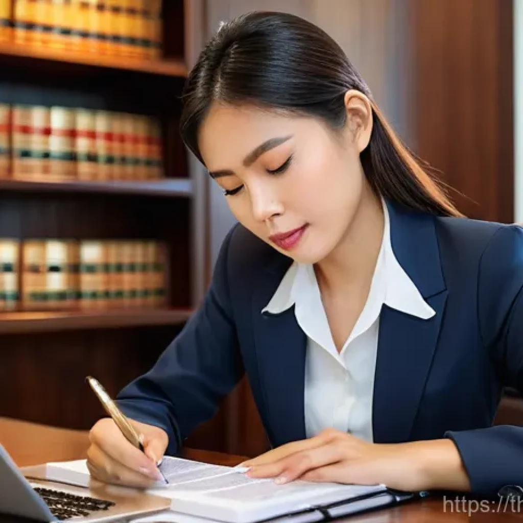 법률 자문가의 사건 관리법 - **Prompt 1: In-depth Case Analysis by a Thai Female Lawyer**
    A highly detailed, realistic photog...