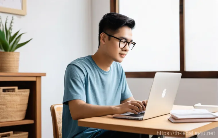 법률 이직 준비 과정 - **Prompt:** A sophisticated Thai female lawyer in her early 30s, dressed in a chic yet professional ...