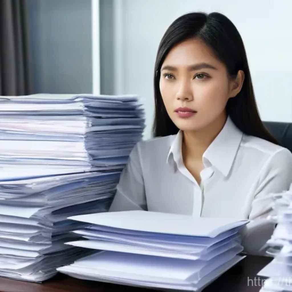 법률 자문가의 법적 서식 관리법 - **Prompt:** A young, determined Thai female lawyer, dressed in professional business attire (blouse ...