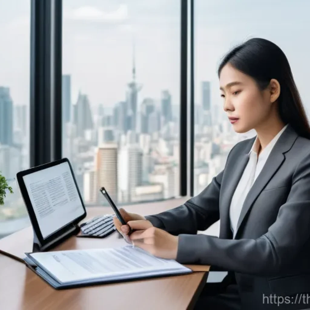 법률 자문가의 자기계발 방법 - **Prompt:** A serene and focused young adult female Thai lawyer, dressed in a stylish yet modest dar...