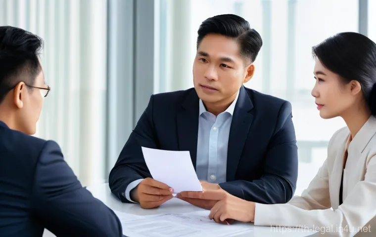 법률 자문가의 업무 흐름 - A middle-aged Thai woman, dressed in a modest everyday outfit (a comfortable blouse and long skirt),...