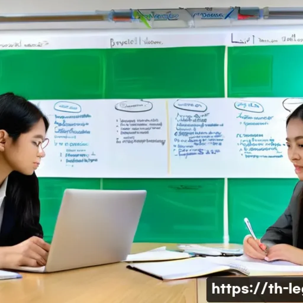 법률 공부법 추천 - **Prompt 1: Collaborative Law Study with Mind Maps**
    A group of three diverse Thai university la...