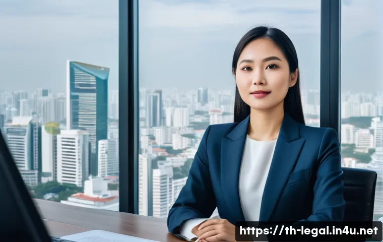 법률자문가의 업무 능력 향상 - **Prompt: Digital-Age Thai Legal Expert in a Smart Office**
    "A professional, elegant Thai female...