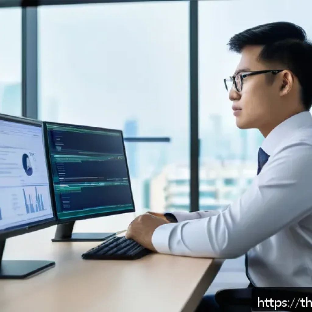 법률 자문가의 윤리적 책임 - A professional Thai legal consultant in a modern office environment, securely handling digital clien...