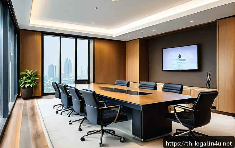 법률 자문가의 직무 환경 분석 - A modern Thai law office interior featuring a diverse team of professional lawyers collaborating aro...